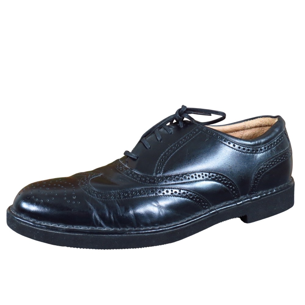 Rockport Dressport Men Wingtip Oxford Sz 10.5 Business Black Leather Lightweight